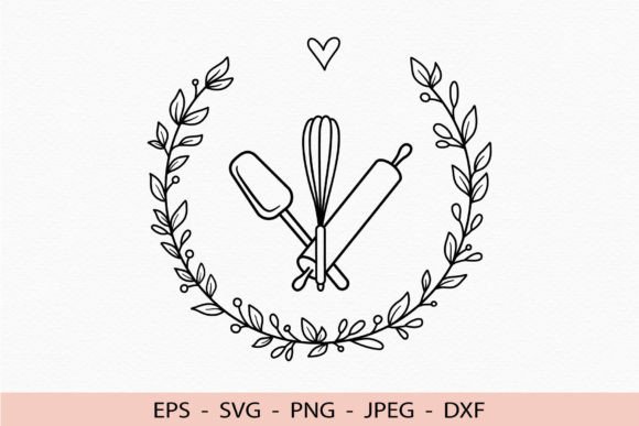 Bakery Logo Svg Floral Wreath Baker Tool