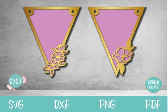 Floral Banner SVG Bunting Banner SVG