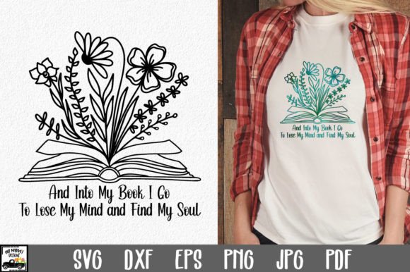 Floral Book SVG File into My Book I Go