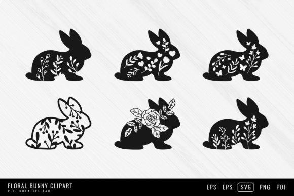 Floral Bunny SVG Bundle