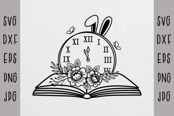 Floral Clock SVG, Book Svg