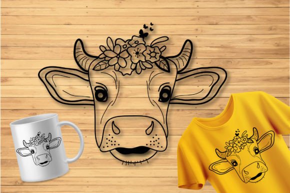 Floral Cow SVG Paper Cut