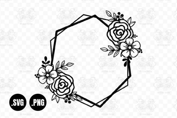 Floral Frame SVG: Save the Date, Rose