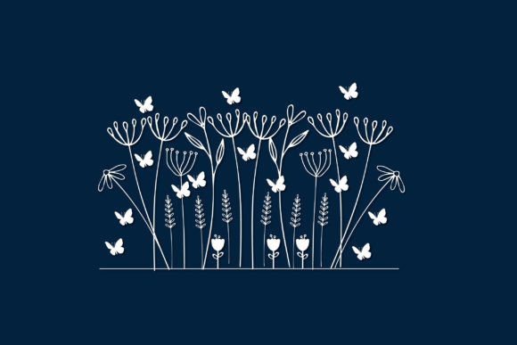 Floral Garden SVG Butterfly Design