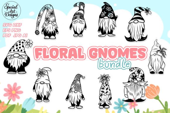 Floral Gnome SVG Bundle