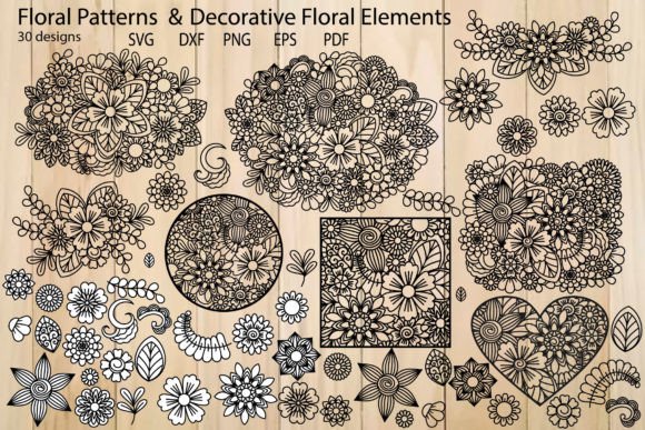 Floral Pattern SVG, Flower Template SVG