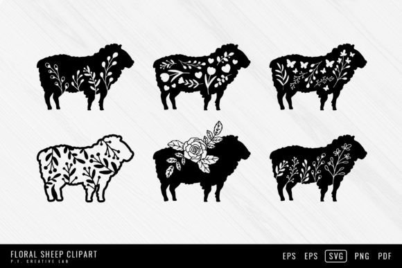 Floral Sheep SVG Bundle