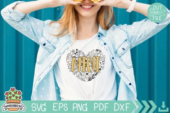 Flower Heart SVG: Mimi SVG Design