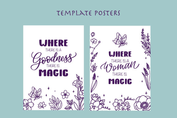 Flower Template Posters with Quotes