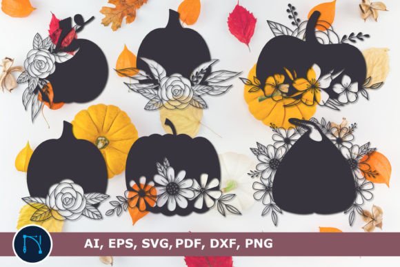Halloween Floral Pumpkin SVG Bundle