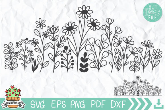 Hand Drawn Blooming Wildflower