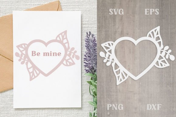 Laser Cut Floral Heart SVG