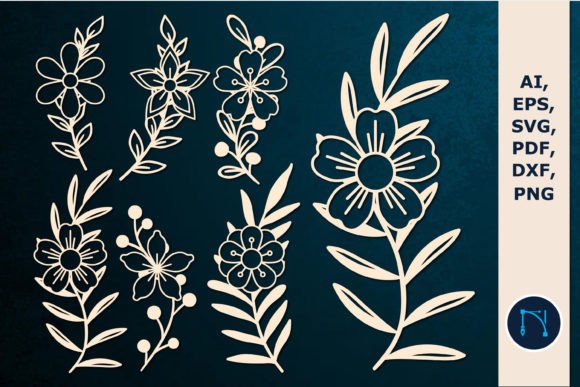 Paper Laser Cut Floral Leaf SVG Bundle