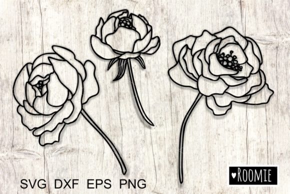 Peony SVG: Floral Cut File for Wedding Projects