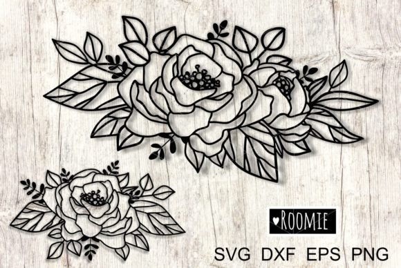 Peony SVG, Flower Border