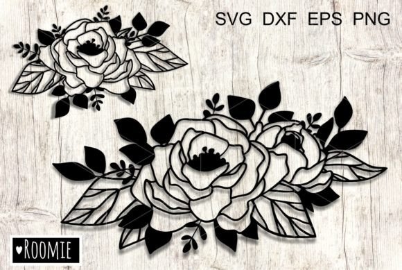 Peony SVG: Flower Border Peonies Bouquet