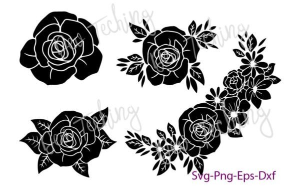 Rose Flower Silhouette SVG