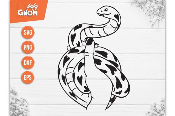 Snake with Hearts SVG: Floral Snake Design Review