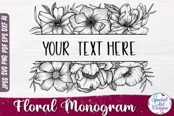 Split Floral Border SVG
